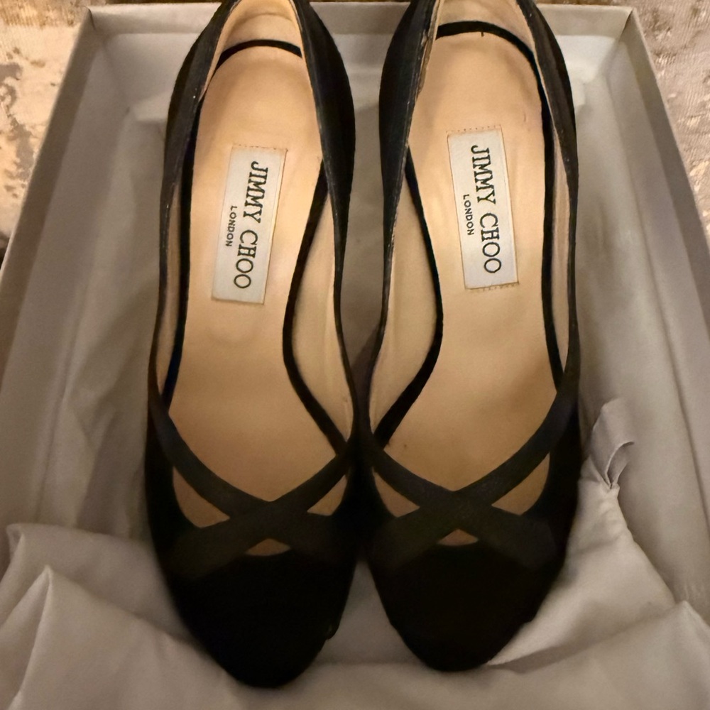 Jimmy Choo Black Crisscross Heels